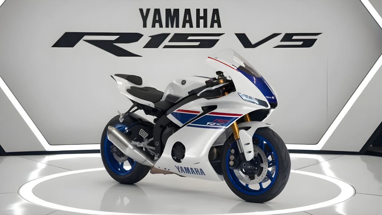 Discover the Yamaha R15 V5 2025 — sharper design, advanced tech, and thrilling performance in the 150 cc class. Expect aggressive styling, 19 hp + VVA engine, USD forks, Bluetooth-connectivity & quick shifter. Find specs, features, pricing & verdict here.