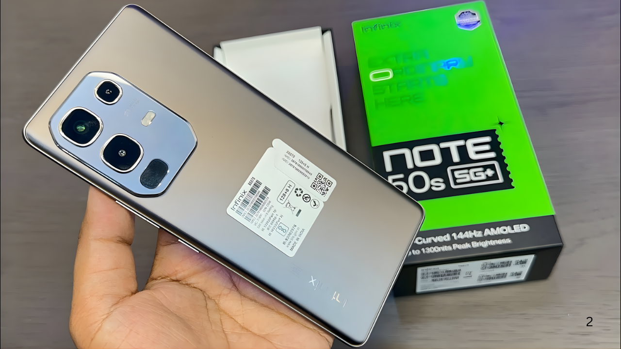 Infinix Note 50s 5G launched in India with a 144Hz AMOLED display, MediaTek Dimensity 920, 5500mAh battery, and 33W fast charging. Check price, specs, features, and full review.