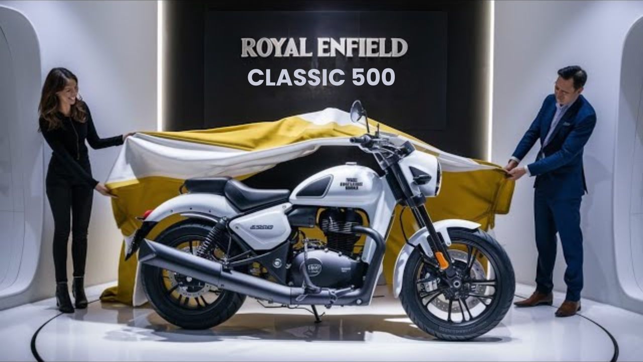The Royal Enfield Classic 500 2025 blends retro styling with a refined 500cc engine, premium comfort, modern features, and touring-friendly performance. Full review with specs, features & FAQs.